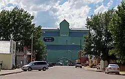 View down Main Street at Stavely's last remaining grain elevator, June 2010