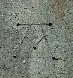 Stonecutter mark Nidaros Cathedral 12th Century: Ave Maria monogram was also a popular house mark