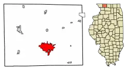 Location of Freeport in Stephenson County, Illinois.