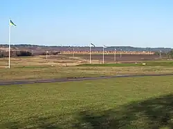 A 1200 yard shooting range with wind flags flying