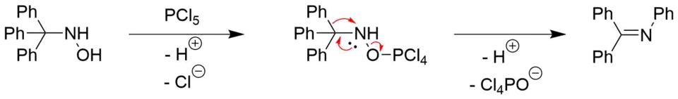 Stieglitz rearrangement of triaryl hydroxylamine
