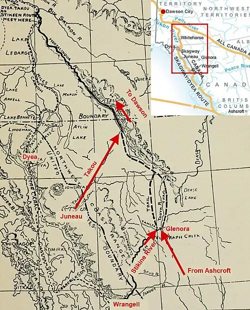 Map of Stikine route from 1897