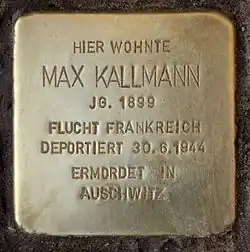 Pic of a stumbling stone in Berlin