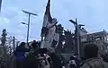 The toppling of the statue of Hafez al-Assad in Qamishli, Syria, in 2024.