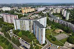 The apparent buildings in Osiedle Słoneczne in 2021.