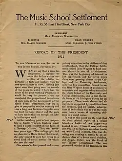 Third Street Music School Settlement Annual Report 1911