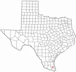 Location of San Perlita, Texas
