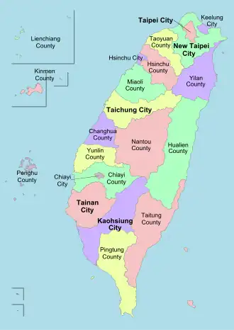 Location map of Taiwan
