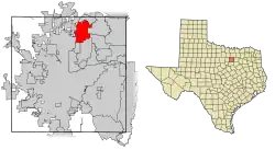Location within Tarrant County and Texas