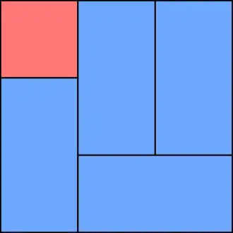 One possible auspicious layout of a 4+1⁄2 mat room   Half mat   Full mat