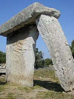 Taula from the site of Talatí de Dalt about 4 km (2 mi) west of Maó.
