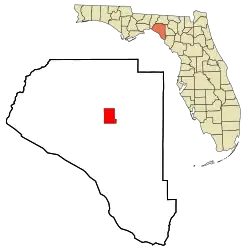 Location in Taylor County and the state of Florida