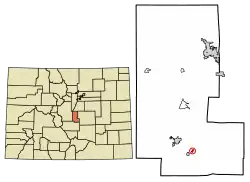 Location of the Goldfield CDP in Teller County, Colorado