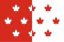 Proposal made during the Great Flag Debate featuring ten maple leaves (1964)