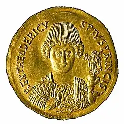 Ostrogoth coin depicting Theodoric the Great of Ostrogothic Kingdom