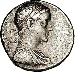King Ptolemy V of Egypt wearing a chlamys.