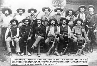 Image 2Company D, Texas Rangers, at Realitos in 1887 (from History of Texas)