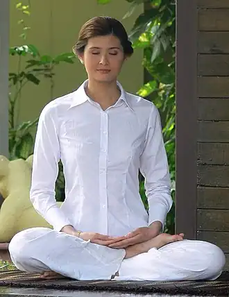 Thai young woman meditating
