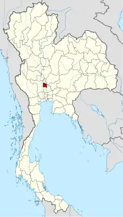 Map of Thailand highlighting Ang Thong province