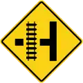 Railway crossing on next side road ahead