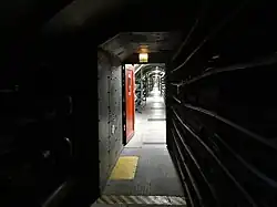 Tunnel underneath the Thames Barrier between piers