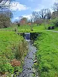 The Jubilee Arboretum, stream flowing from the lake