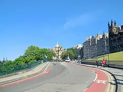 view of the road going uphill