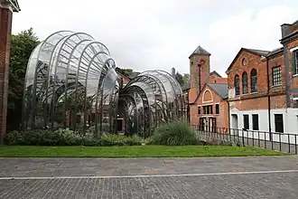 The glasshouses with visitor centre to left, 2016