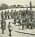 J.D. Edwards photograph of Confederates occupying batteries outside Fort Pickens