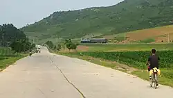 Road from Wonsan to Mount Kumgang, along the railway network