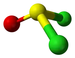 Ball-and-stick model of thionyl chloride