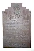 Plaque on the Thomas Paine Hotel, Thetford