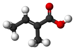 Ball-and-stick model of tiglic acid