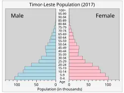 Population graph showing a significant youth bulge