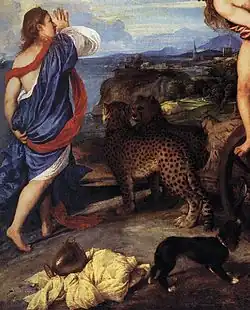 The painting Bacchus and Ariadne depicting two cheetahs drawing the chariot of Bacchus