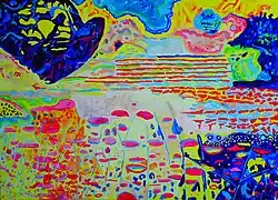 Tjaša Iris , 'Flowers at Night', acrylic on canvas, 120 x 160 cm, 2018