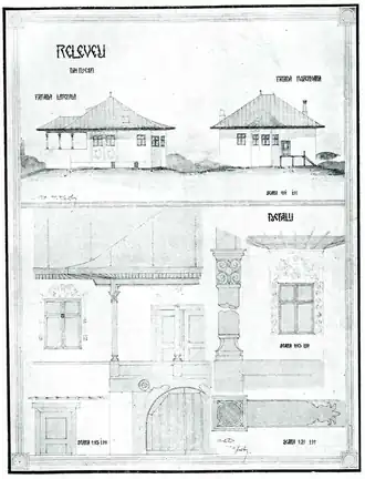 The topographic surveys of the Hagi Prodan House, by Toma T. Socolescu (BCMI, 1916).