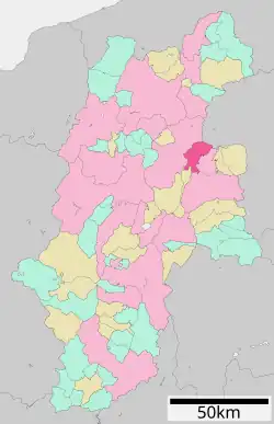 Location of Tōmi in Nagano Prefecture