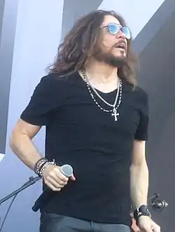 Harnell performing with TNT at the 2023 Sweden Rock Festival