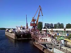 Shipyard at the Tosna River estuary in Otradnoye