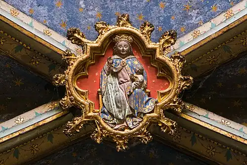 Bossed keystone in the ceiling of an apse chapel (Toulouse Cathedral)