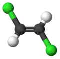 Ball-and-stick model of trans-1,2-dichloroethene