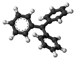 Ball-and-stick model of the triphenylmethyl radical