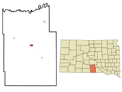 Location in Tripp County and the state of South Dakota