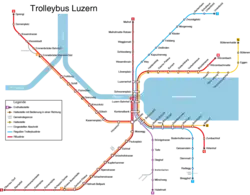 The Lucerne trolleybus system, 2017.