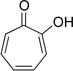 Tropolone – composed of cycloheptatriene ring, carbonyl and hydroxy groups.