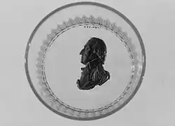 bottom of glass with George Washington image