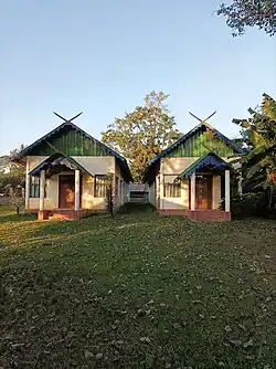 Two official buildings (rebuilt) in the Panam Ningthou Sacred Site