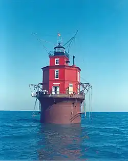 Wolf Trap Light a caisson lighthouse in the Chesapeake Bay