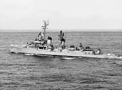 Medium-size missile-armed warship.